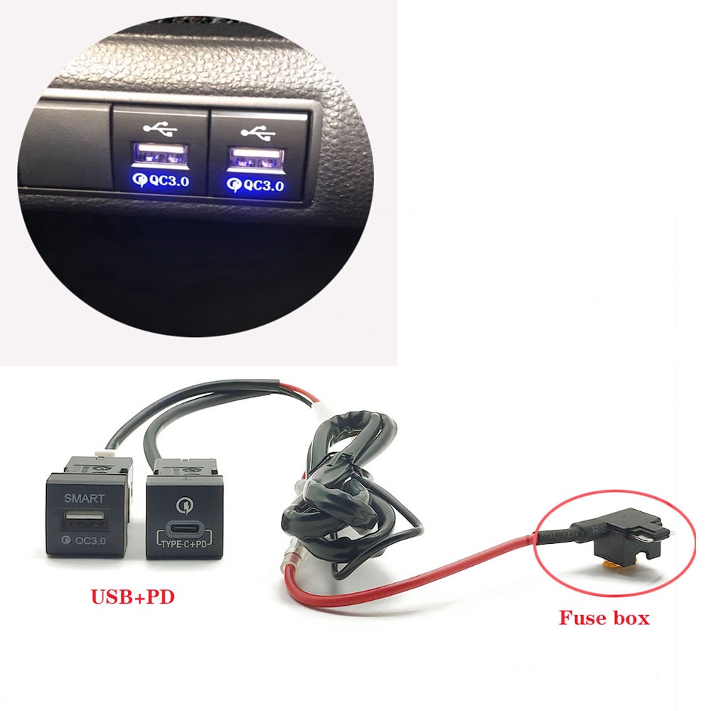 CAMRY 快速充電 3.0 雙 USB 車載充電器插座快速充電器電源適配器適用於豐田普拉多銳志卡羅拉 RAV4 凱美瑞