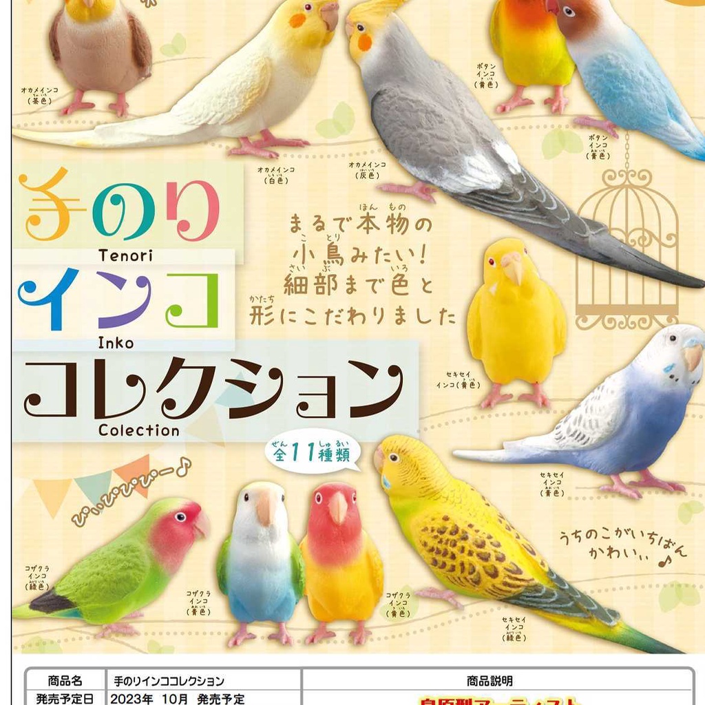 [BTF] 現貨日本SHINEG扭蛋 手工鸚鵡收藏 鳥類百科大全 玄鳳桃花 QPIA