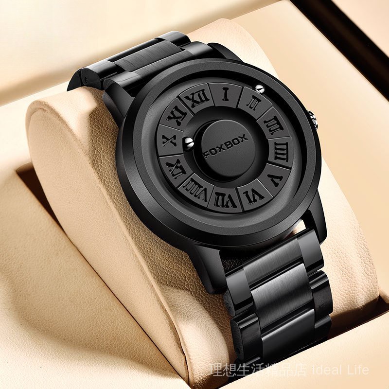手錶 男士手錶 行男手錶 FOXBOX新款磁力滾珠黑科技炫酷新概念無邊框設計懸浮創意手錶男