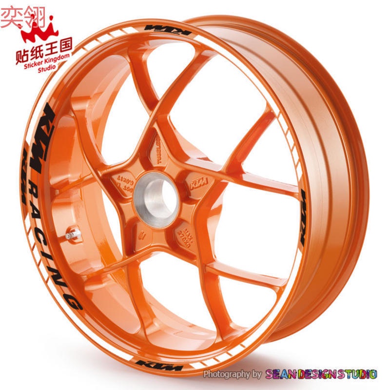 KTM Racing Duke250 390 690 790 1190 1290輪轂裝飾貼紙反光貼花