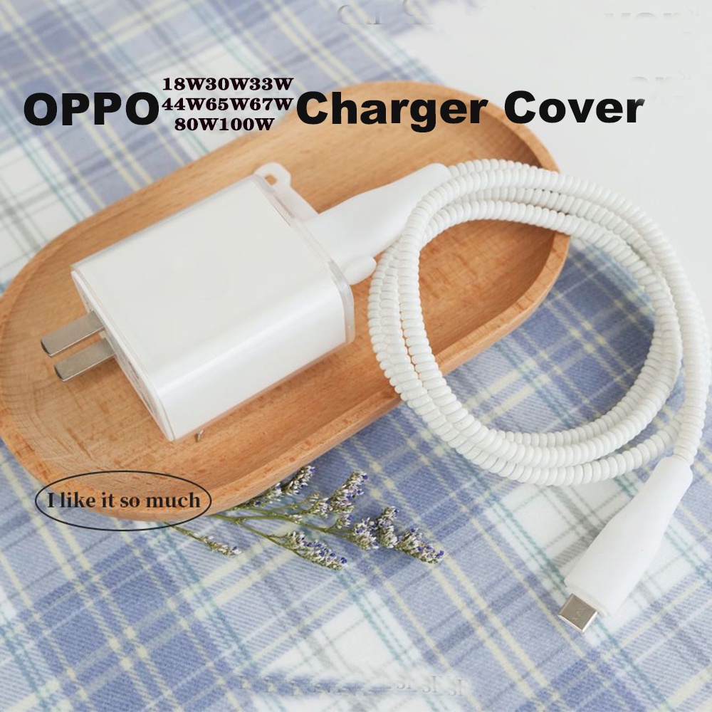 適用於 OPPO Android Type C 10W 18W 30W 33W 65W TPU 透明蓋電纜保護器充電器盒