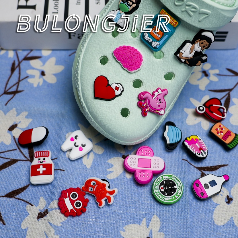 Hot Crocs Jibbitz PVC Dentisit 適用於 Crocs 拖鞋 DIY 別針鞋魅力鈕扣