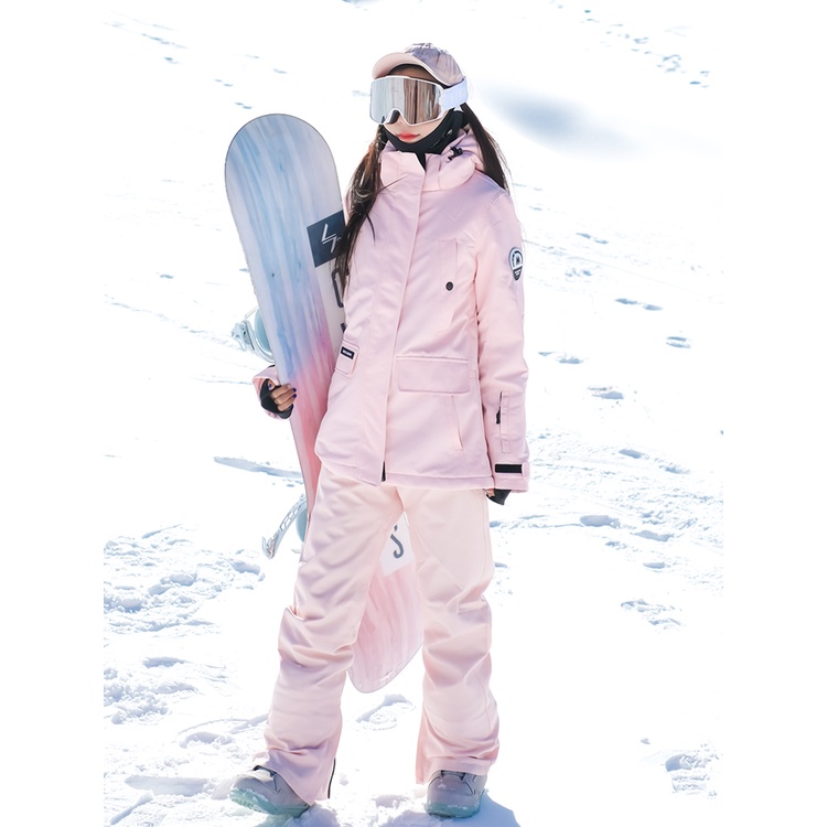 【現貨 關注免運】滑雪服 滑雪衣 滑雪外套 滑雪服女韓國單雙板防風防水保暖加棉戶外加厚工裝滑雪衣褲女套裝
