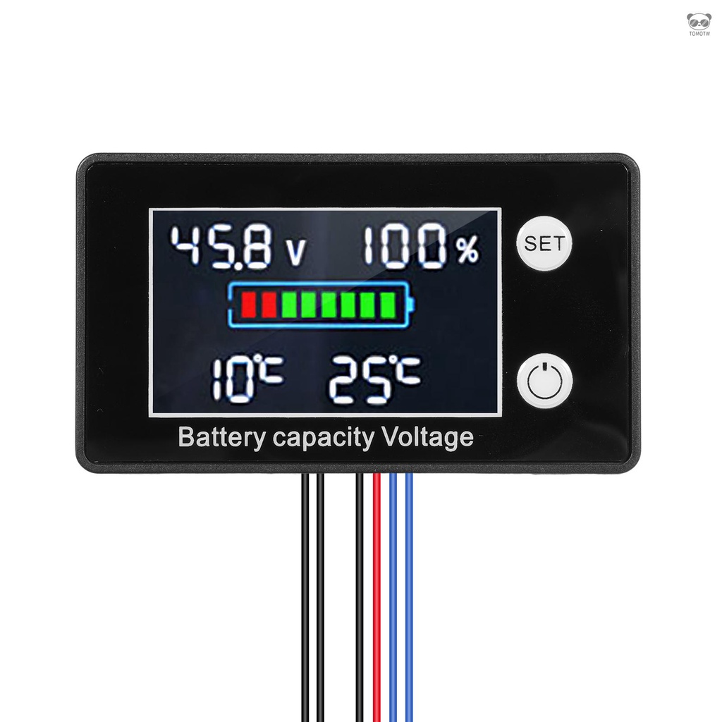 鋰電池電量檢測器 9V-100V 電池容量電壓表 帶LCD顯示屏背光 數字電壓表測試儀 適用於三元鋰電池/鉛酸電池/磷酸