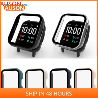 AUSON適用於小米haylou LS02手錶保護殼 samrt watch2保護殼膜一體 PC+鋼化膜全包手錶殼