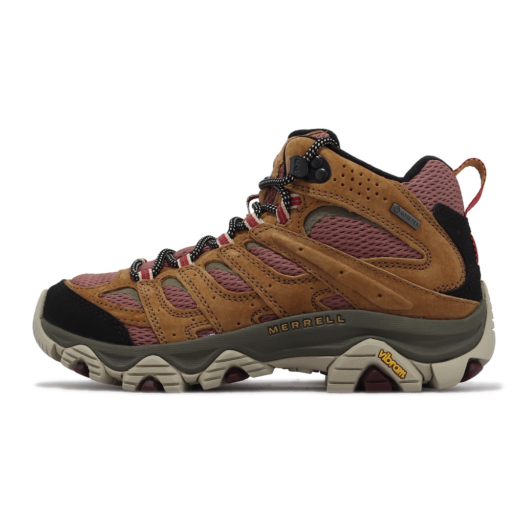 Merrell 登山鞋 Moab 3 Mid GTX 防水 咖啡 莓紅 黃金大底 女鞋 【ACS】 ML037498