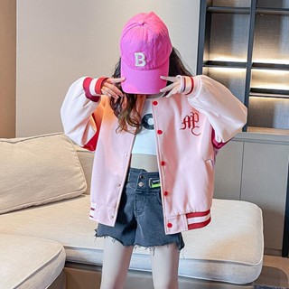 Girls' coat 女童洋氣外套2023春季女大童春裝衣服兒童春秋時髦棒球服 Ready Stock 10.30