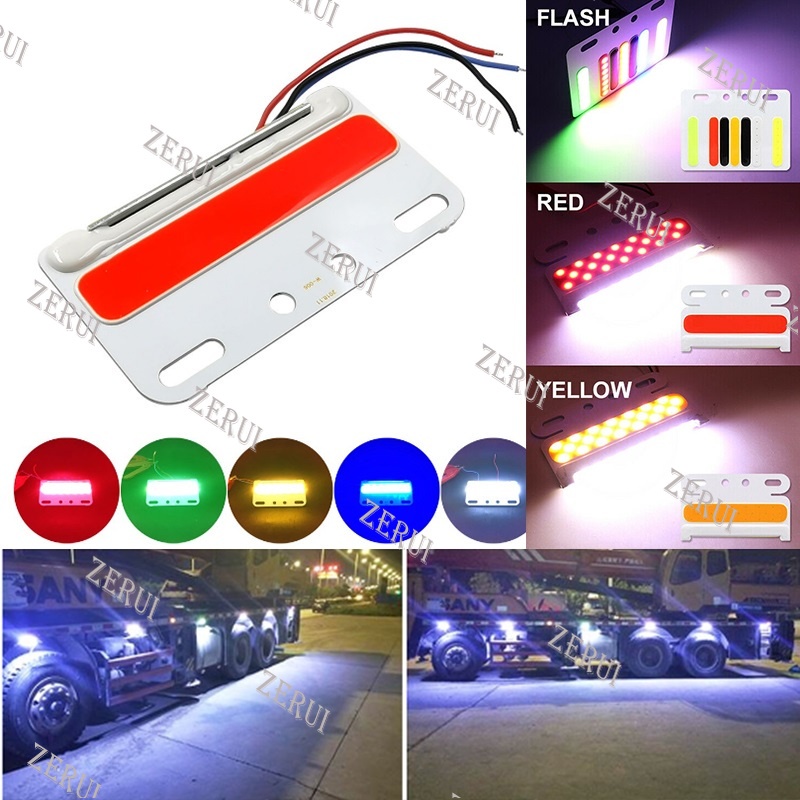 Zr 適用於 24V 卡車轉向燈側燈裝飾信號燈貨車夜行 LED 燈側燈防水卡車貨車轉向信號燈 24V COB LED 側