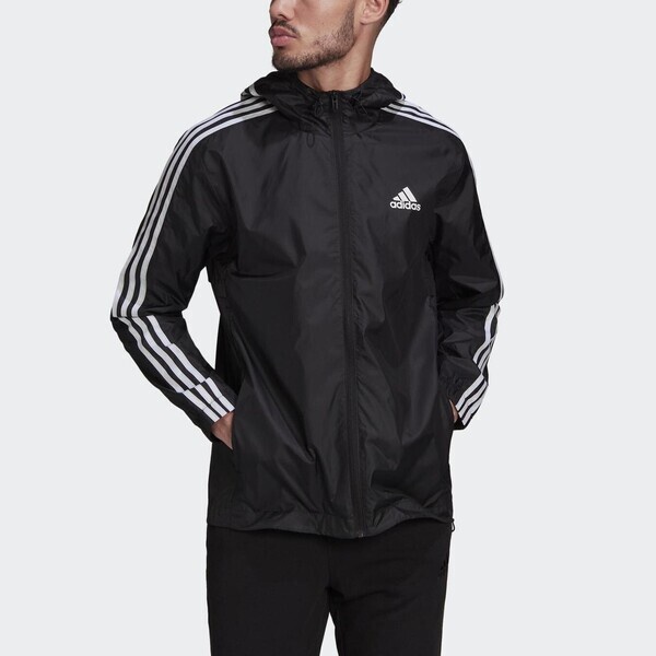 Adidas M 3s Wb HE4321 男 外套 風衣 連帽 運動 訓練 休閒 口袋 網布 亞洲尺寸 黑