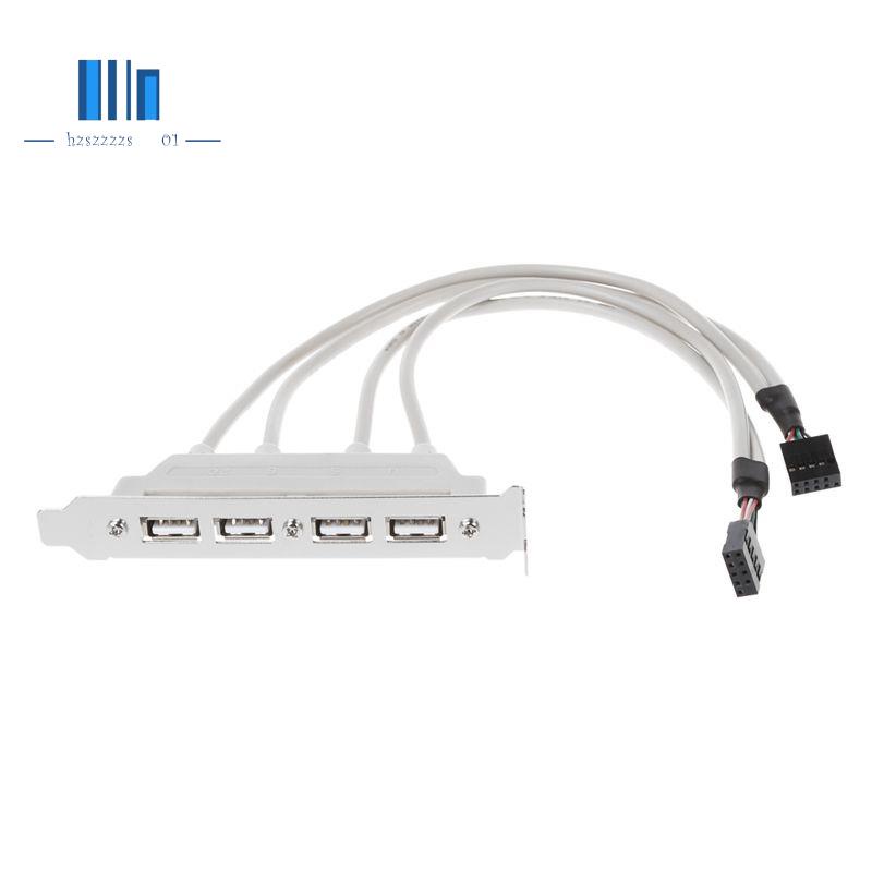 雙主板 9Pin 接頭轉 4Port USB 2.0 母電纜 PCI 支架