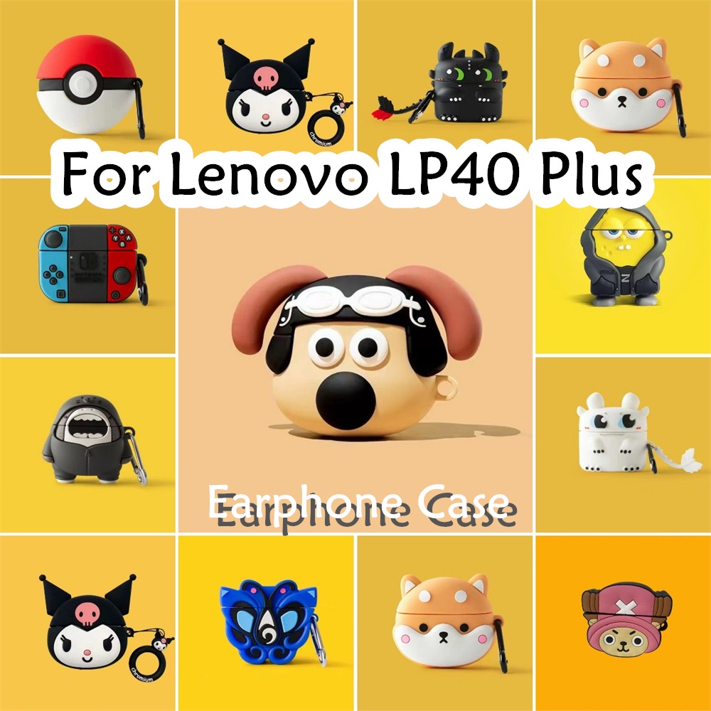 LENOVO 【Case Home】適用於聯想 LP40 Plus Case Cool 卡通圖案軟矽膠耳機套外殼保護套