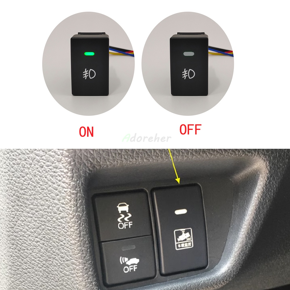 HONDA 汽車 LED 燈 DRL 油箱按鈕前霧燈後視鏡加熱按鈕開關適用於本田 City 15-19 Fit URV
