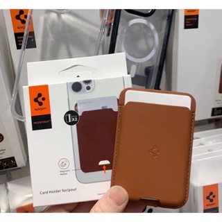 Spigen 動漫皮革適用於 iPhone 15 12 13 14 Pro Max 後殼卡槽