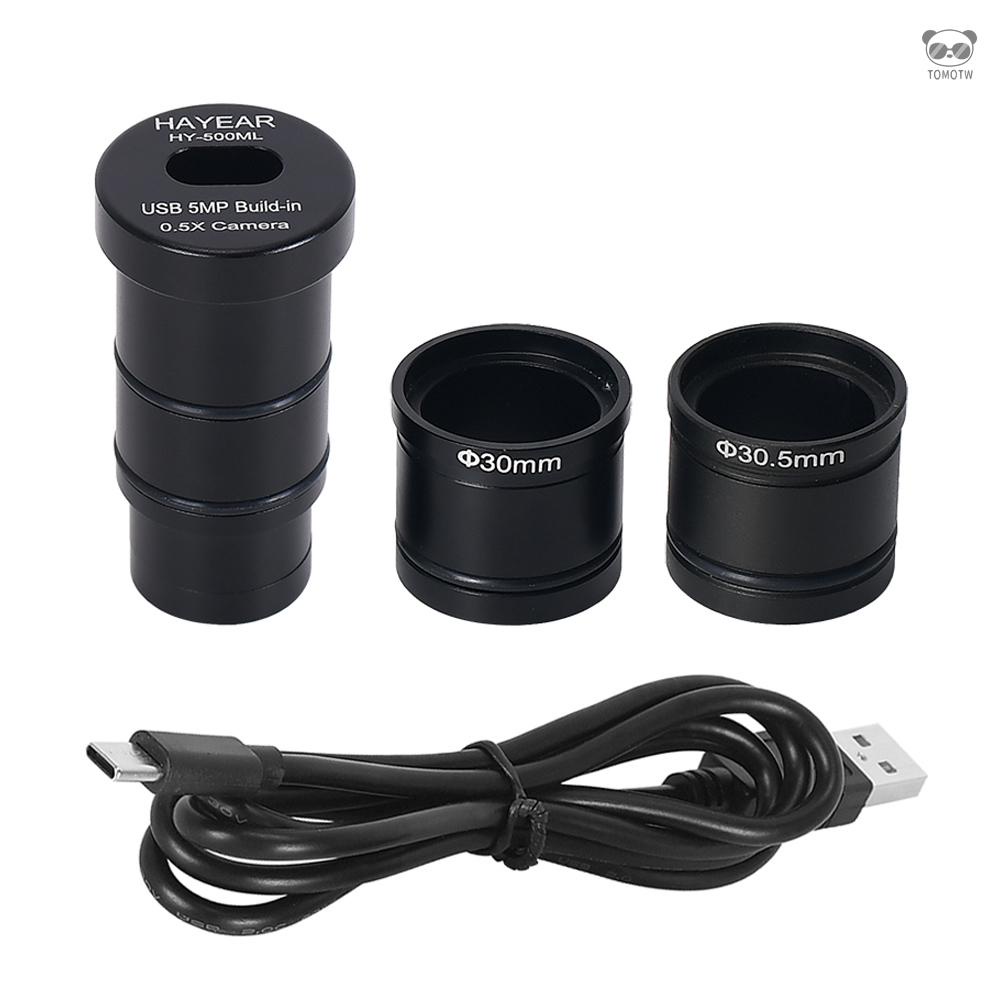 HY-500ML 5MP顯微鏡相機內置0.5X目鏡適配器 生物顯微鏡高清電子數字目鏡 Type-C USB2.0接口 支