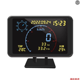 數位 GPS 車速表里程表 4.7 吋 LCD 顯示器 HUD 顯示屏，帶超速警報，適用於所有 5-24V 車輛