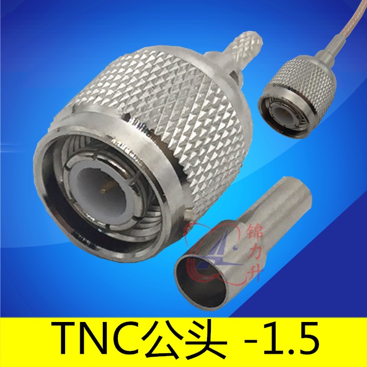 【量大價優】RF射頻頭電纜連接頭TNC-J公頭接頭50-1.5同軸線連接器內螺紋內針