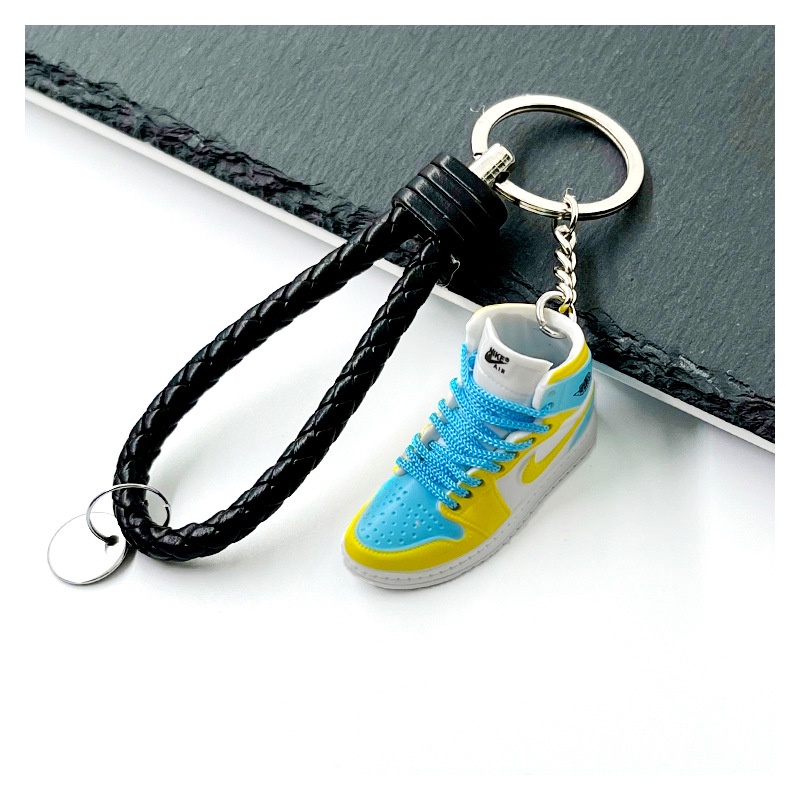 AJ立體鞋模鑰匙扣 塑膠籃球鞋吊飾 編織繩汽車匙扣飾品 盲盒禮物