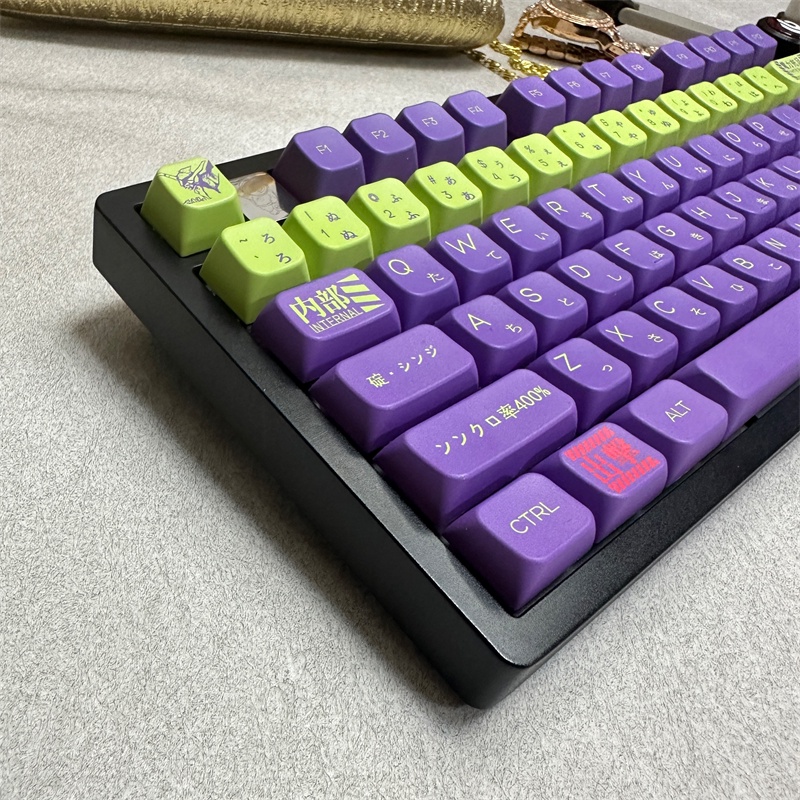 【機械鍵盤鍵帽】EVA初號機主題MDA高度鍵帽紫綠色PBT熱升華適配61/68/75/104/108