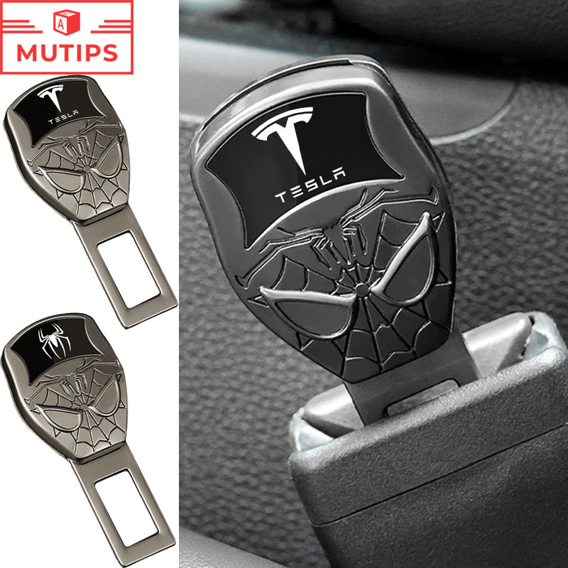 特斯拉 1/2 件汽車安全安全帶扣夾延長扣安全帶報警塞適用於 Model 3 Y S X 2023 2024