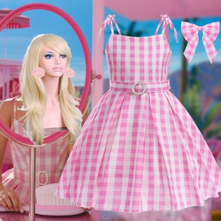 新款電影芭比女孩服裝角色扮演服裝兒童粉色萬聖節嘉年華兒童派對裝 2-10 歲