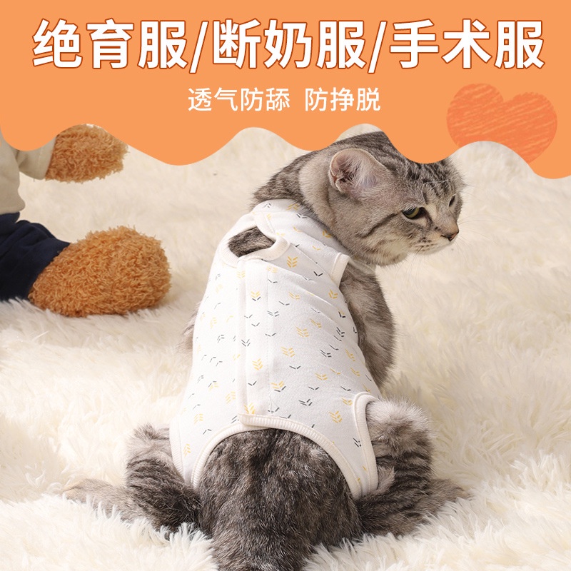 貓咪絕育服母貓全棉手術服衣服透氣戒奶斷奶防舔術後寵物手術衣