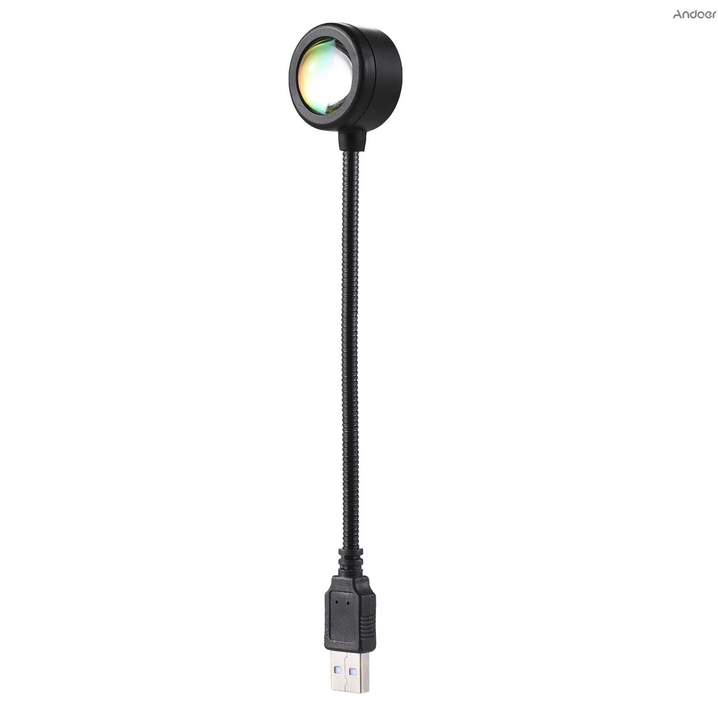 日落燈七彩燈投影儀 LED 燈日落燈投影儀 360°可旋轉,帶 USB 插座,適用於聖誕裝飾 Came-10.04