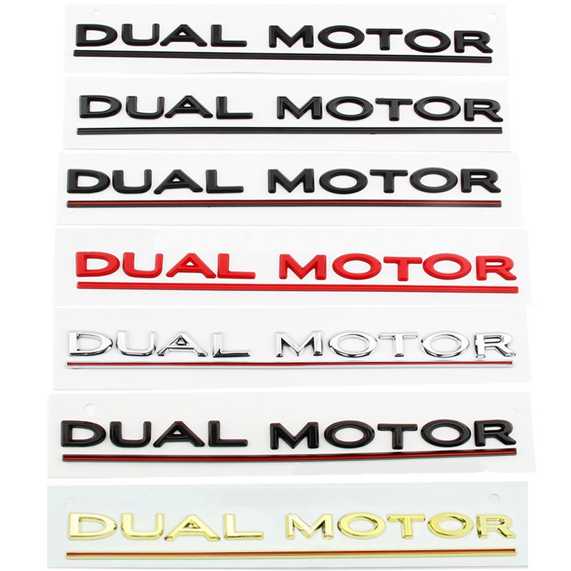 Abs DUAL MOTOR 標誌汽車 Tial 標誌貼紙字母後備箱徽章適用於特斯拉 Model 3 Model X M