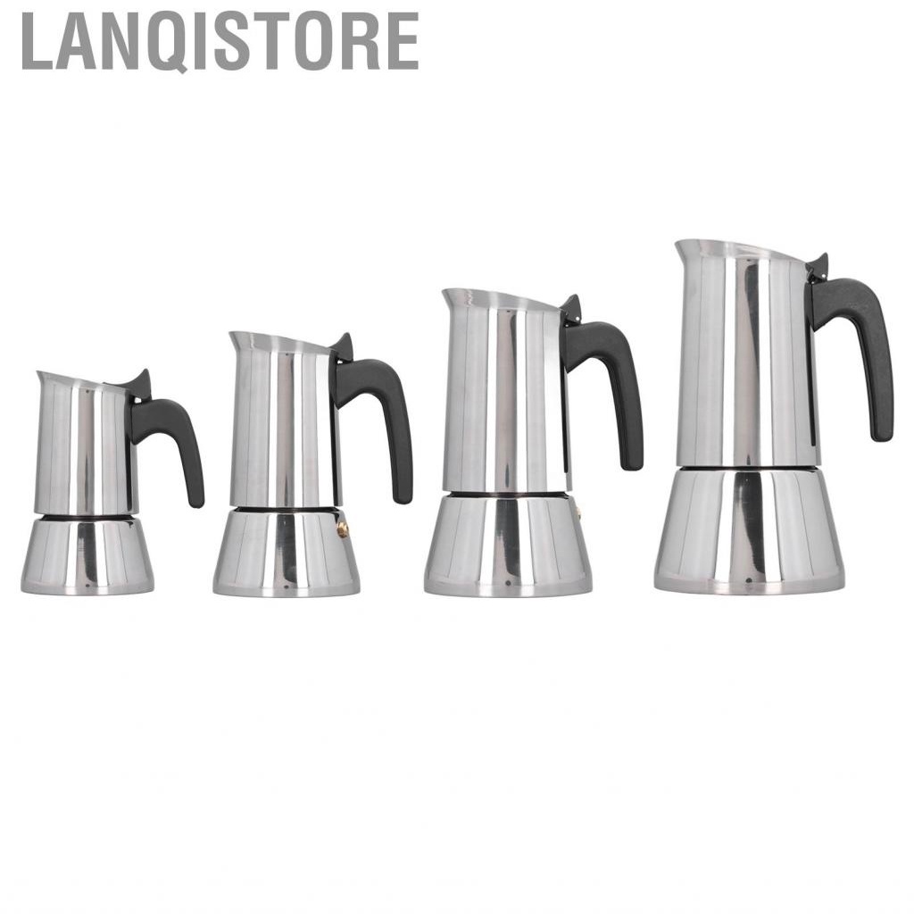 Lanqistore 爐灶摩卡壺 430 不銹鋼便攜式咖啡機，適用於電磁爐