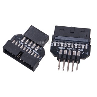 【批次可議價】主機板19Pin/9pin互轉機箱前置USB3.0轉USB2.0 9針轉19針插線接頭