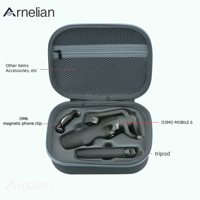Arnelian 收納包手機手持雲台便攜包便攜手提包兼容 Dji Osmo Mobile 6