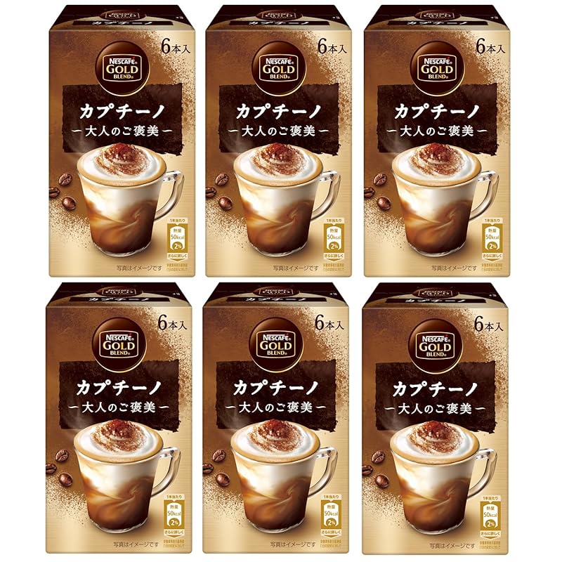 [日本直送]雀巢咖啡棒黄金搭档成人奖励卡布奇诺咖啡 6 便士 x 6 盒