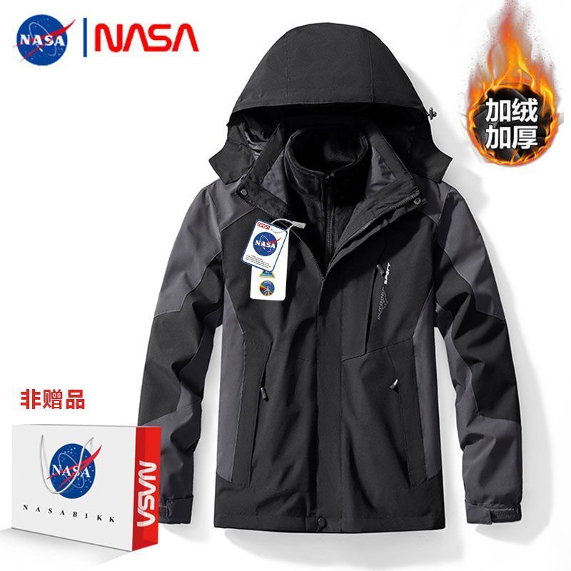 【現貨】NASA聯名  衝鋒衣 情侶裝  外套男冬天  男外套  連帽 防水外套  秋冬露營夾克外套