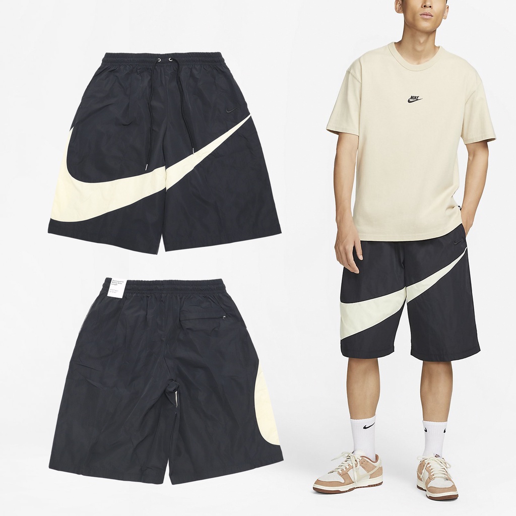 Nike 短褲 Swoosh 男款 黑 大勾 寬鬆 防潑水 拉鍊口袋 【ACS】 FB7870-010