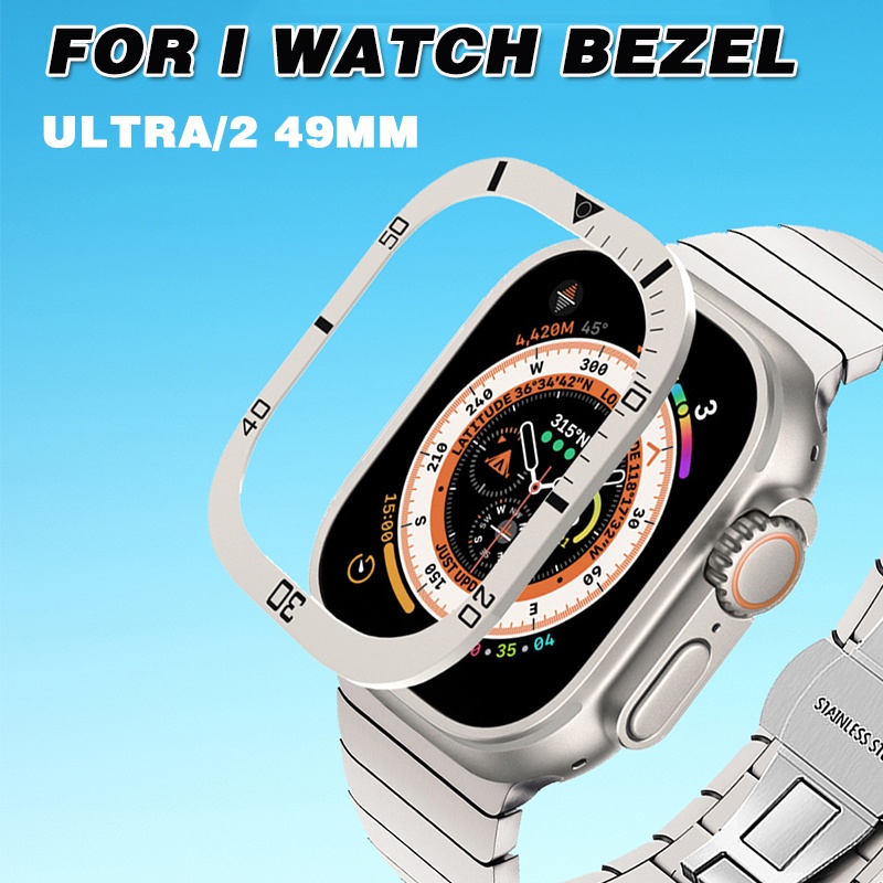 金屬邊框+時間刻度保護架適用於apple watch series 8 ultra 49mm i watch ultra