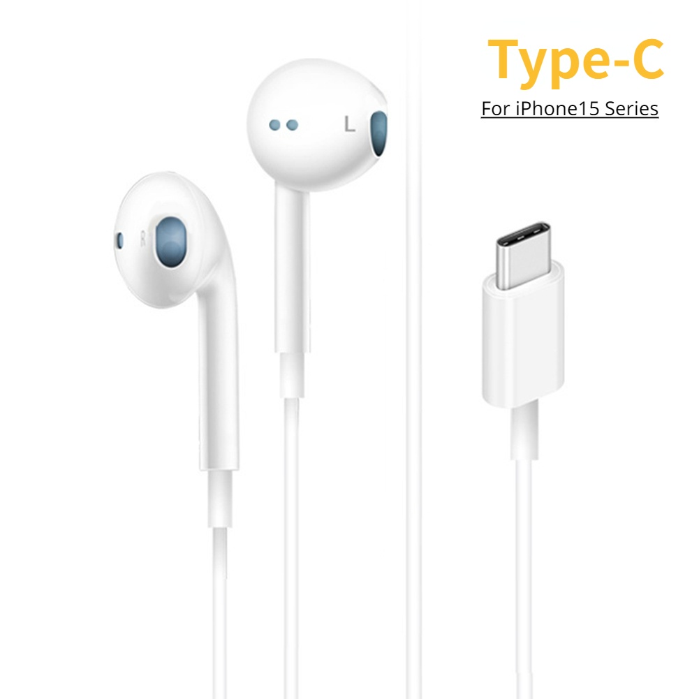 Usb C 型耳塞式有線耳機適用於 iPhone 15 Pro Max 麥克風耳機 HiFi 立體聲入耳式麥克風 USB