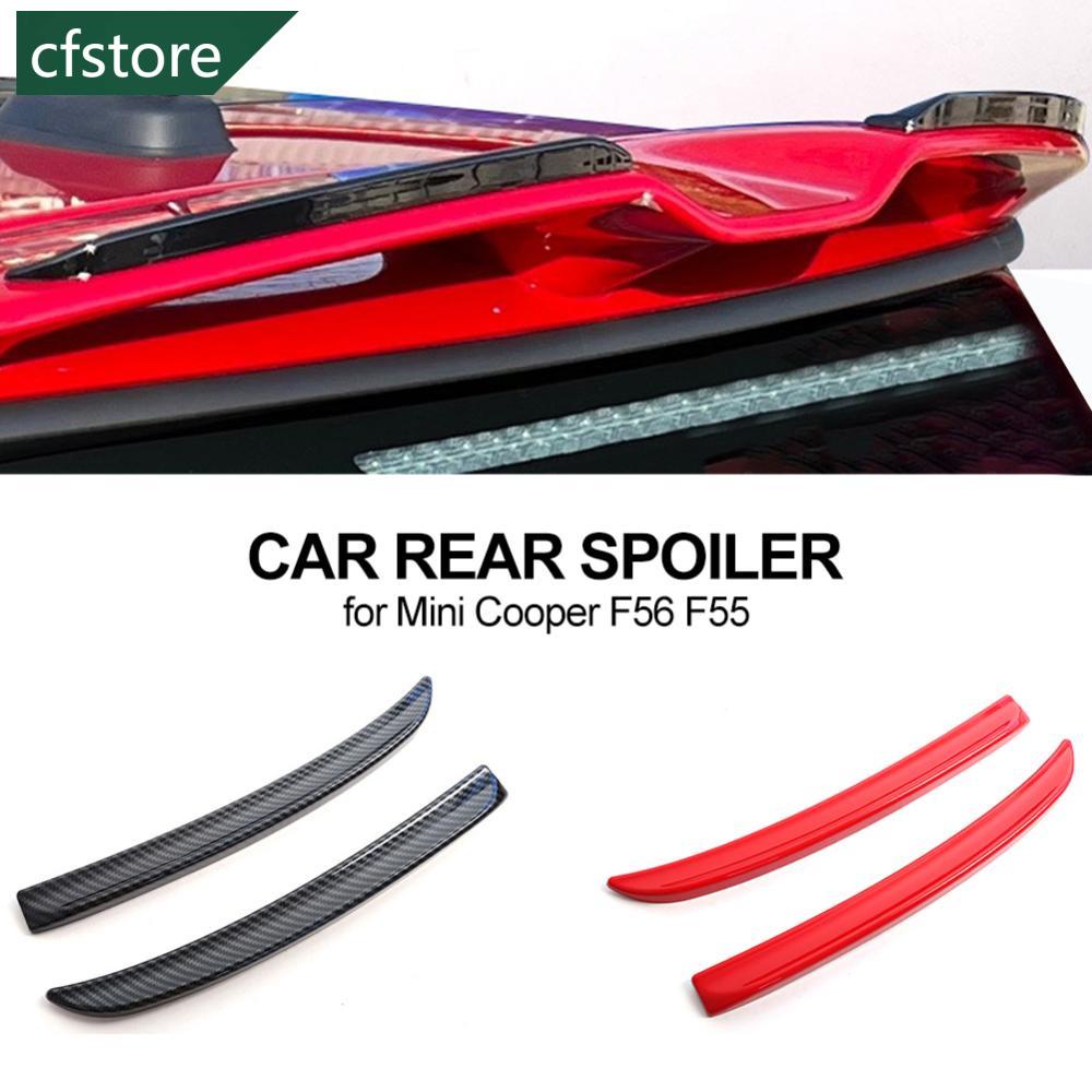Cfstore 2 件汽車後擾流板加長唇鰭擾流板紅色碳纖維黑色汽車零件造型適用於 Mini Cooper F56 F55