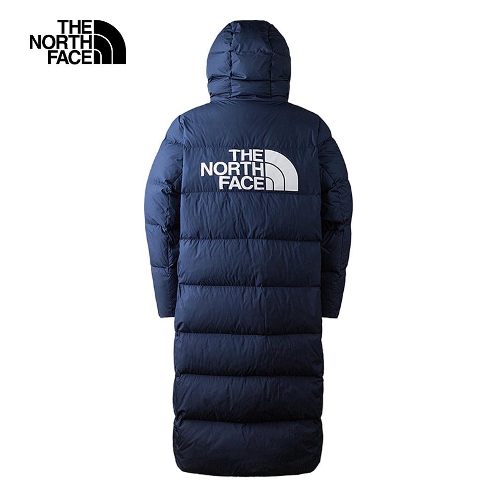 The North Face北面男款藍色防潑水保暖可拆卸背帶連帽羽絨外套｜81RJ8K2
