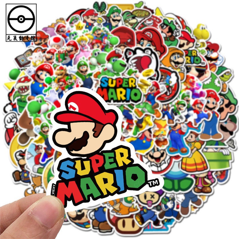 元氣動漫 Mario switch 瑪利歐 馬力歐 貼紙 汽車貼 機車貼 兒童貼紙 文具貼紙 手機貼紙