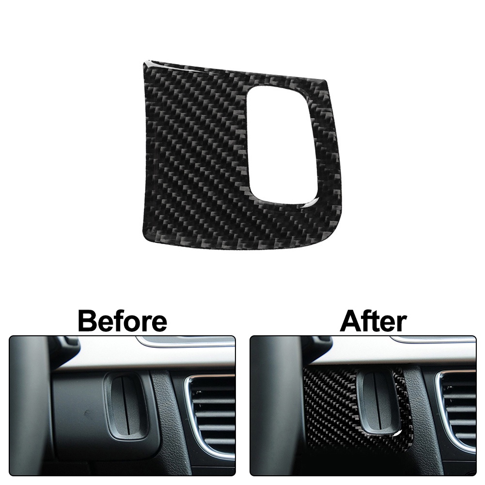 適用於奧迪 A4 A5 B8 2008~2015 的時尚碳纖維鎖孔蓋裝飾貼紙 （左駕）