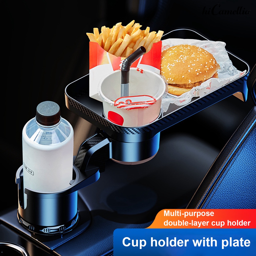 ||滿額免郵||車用360°旋轉餐盤托盤車用飲料咖啡漢堡水杯位置物架小餐桌