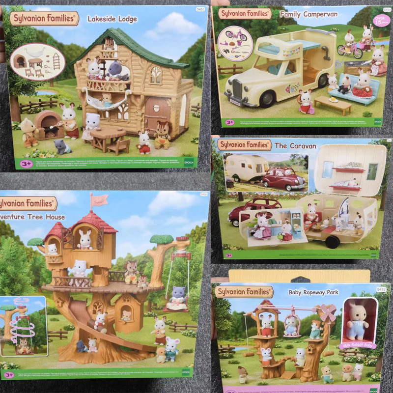 WQMO EPOCH森貝兒家族探險系列樹小屋木小屋露營車纜車過女孩家家玩具