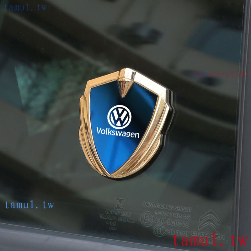 福斯VW現貨 Golf Lupo 金屬鏡面車貼車標裝飾用品改裝 Polo Polo、Golf、Passat朗逸寶來途觀L