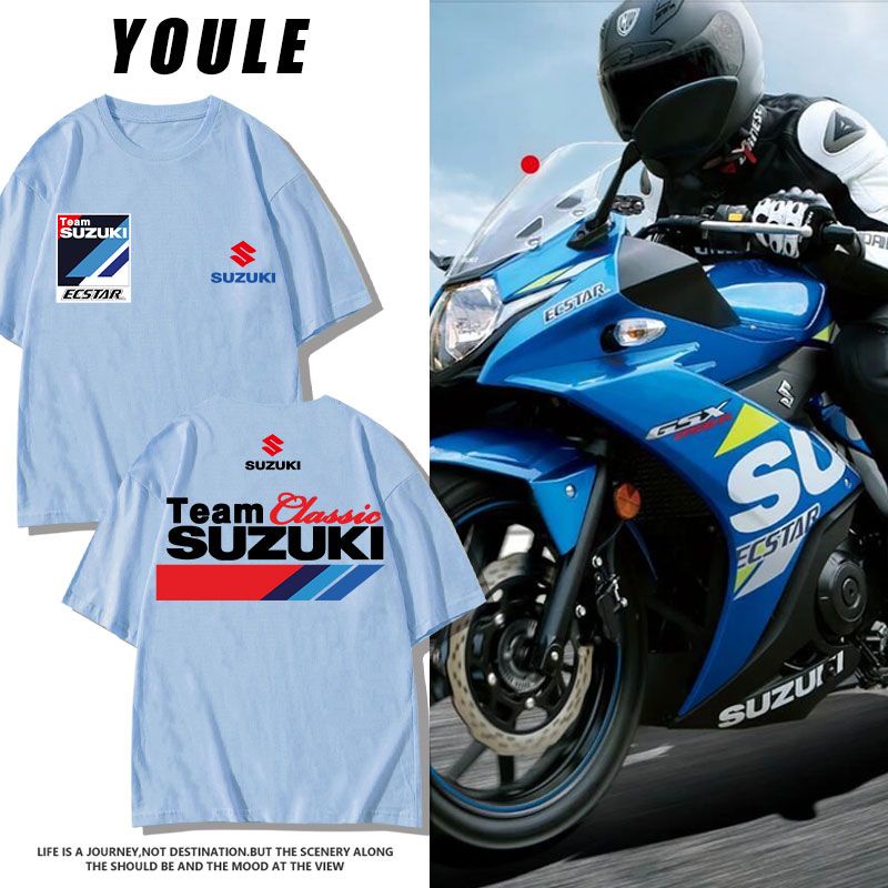 【In stock】Suzuki鈴木廠隊機車文化T恤男短袖夏裝MoToGP廠隊賽車服短袖衣服