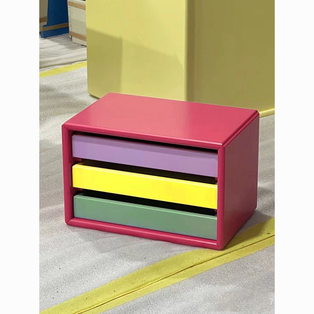 新款彩色收納櫃桌面可移動ins首飾化妝品收納實用儲物櫃