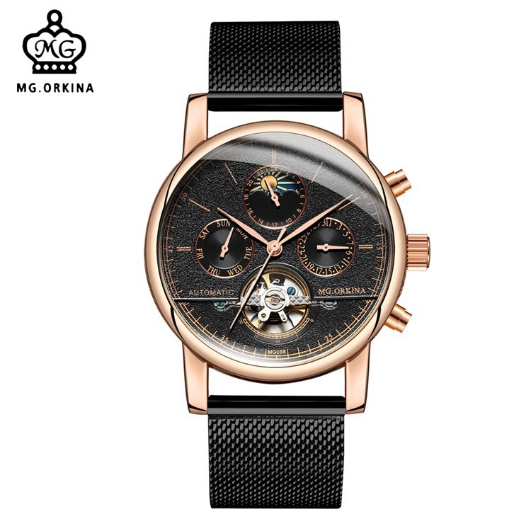 歐綺娜ORKINA全自動機械錶鏤空男手錶  時尚新款機械錶男表MG088