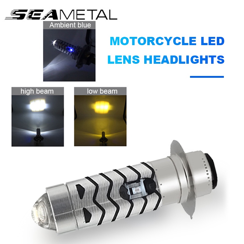 Seametal P15D 摩托車頭燈燈泡 12V 10W 白色黃色遠近光燈 8000lm 燈泡用於 Wave Drea