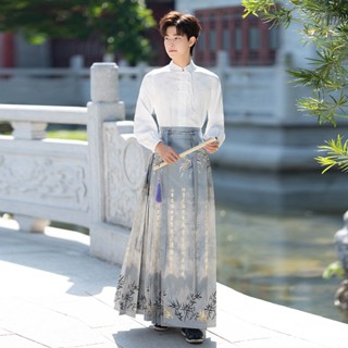 【❤️桃喜Rich】男女織金馬面裙系列 男女同款馬面裙 新中式情侶款 改良漢服 中國風 學生團購 班服套裝 漢元素 古裝
