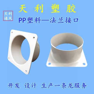 ⚡臺灣出貨⚡塑膠方轉圓接頭 pvc法蘭接頭 轉換口 出風口 移動空調方形風機排風口