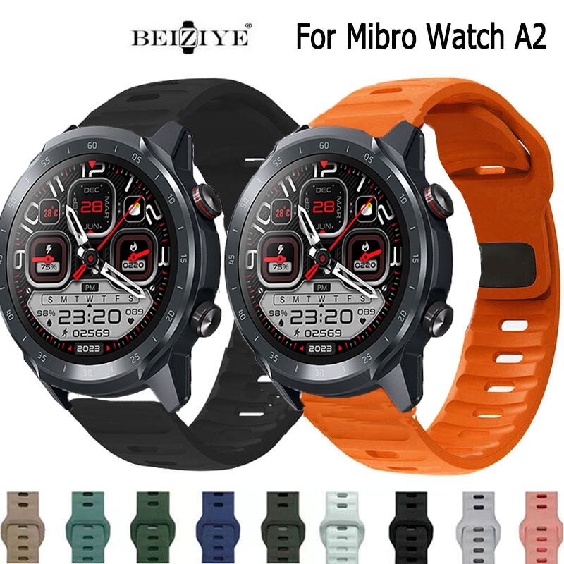 適用於 Mibro watch A2 智能手錶的 Mibro watch A2 替換錶帶運動矽膠錶帶