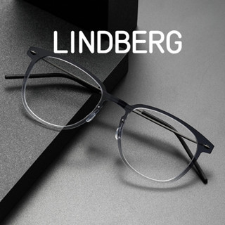 [β鈦眼鏡]超輕6.4克 純鈦眼鏡框 LIND.BERG林德伯格 女生簡約時尚方框6549裝飾可配近視 尼龍眼鏡框
